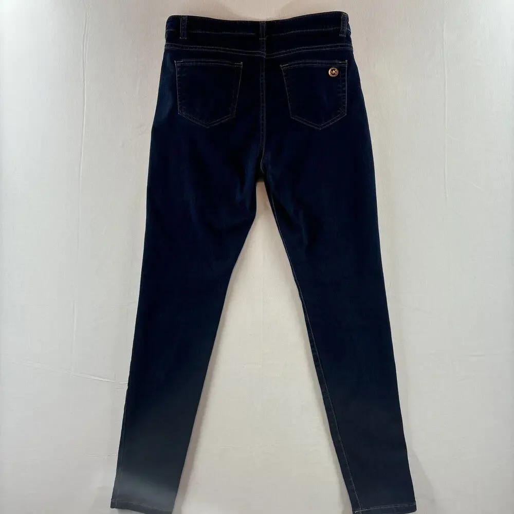 Michael Kors Women's Dark Wash Izzy Skinny Stretch Mid Rise Jeans Size 10